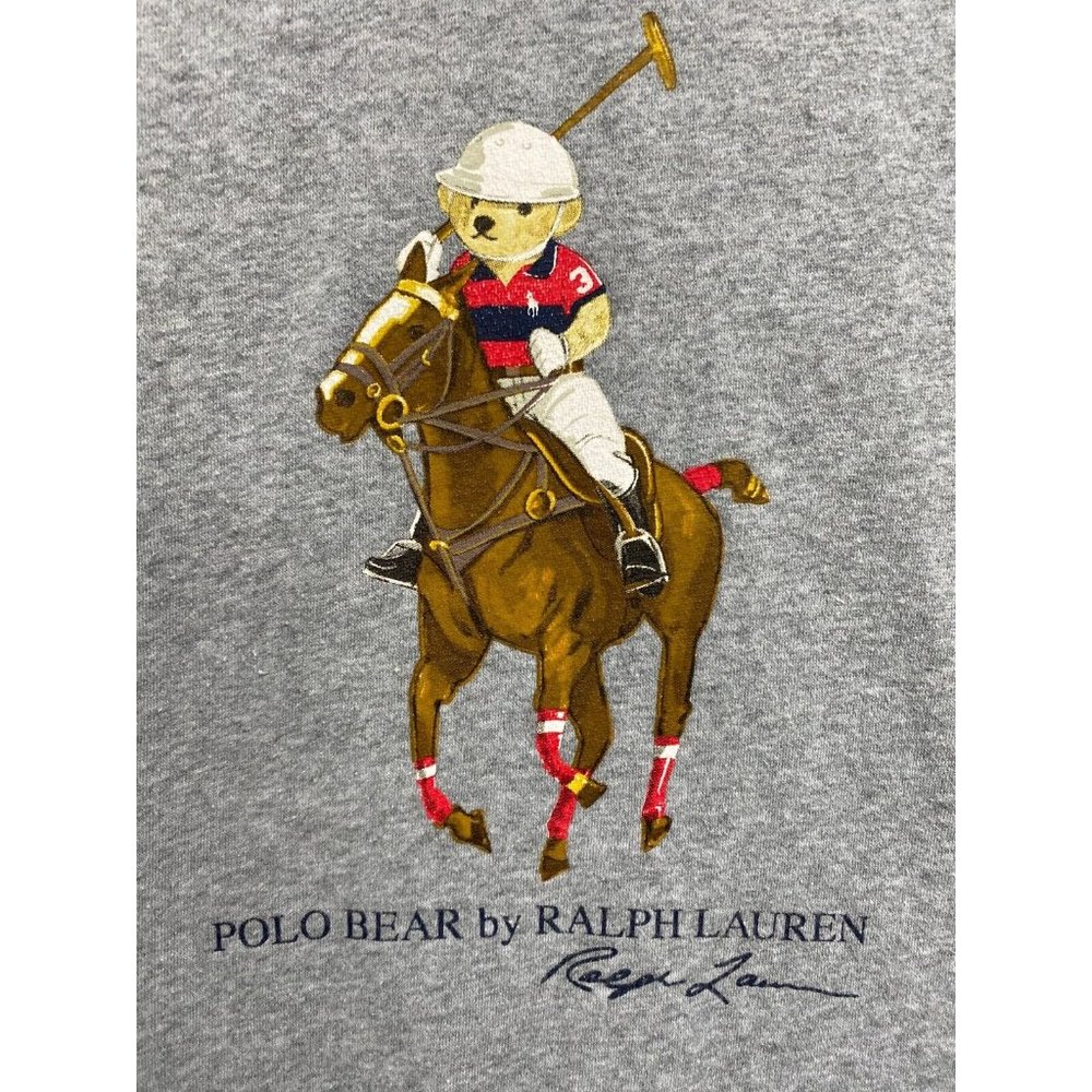 Polo Ralph Lauren Big Teddy Bear Polo Sweatshirt Long Sleeve Gray Men's MEDIUM